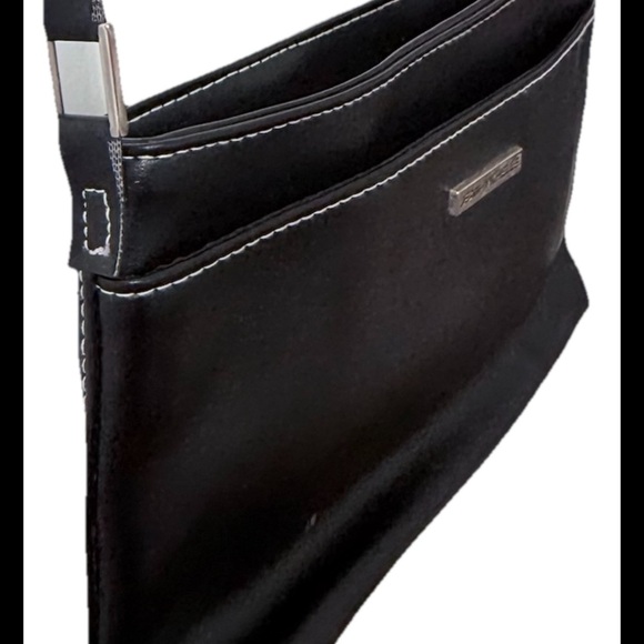 Jean Michelle Black Faux Leather Handbag 10” x 5” x 3” Purse Crossbody Clutch - Picture 9 of 14